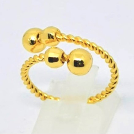 Cincin wanita //cincin spiral bisa di atur besar dan kecil//cincin lapis emas //perhiasan