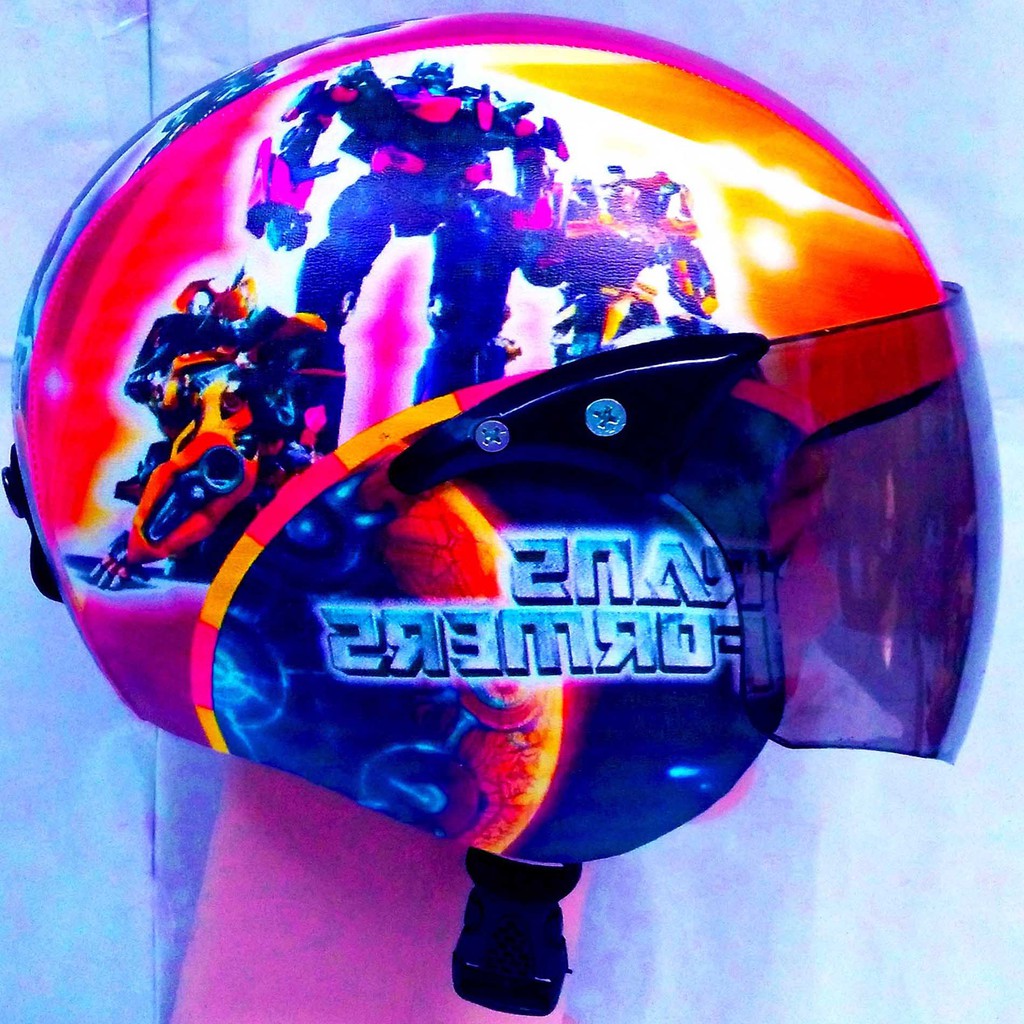 Helm Anak Full Face Robot Mobil Transformer Untuk Usia 2-7 Tahun