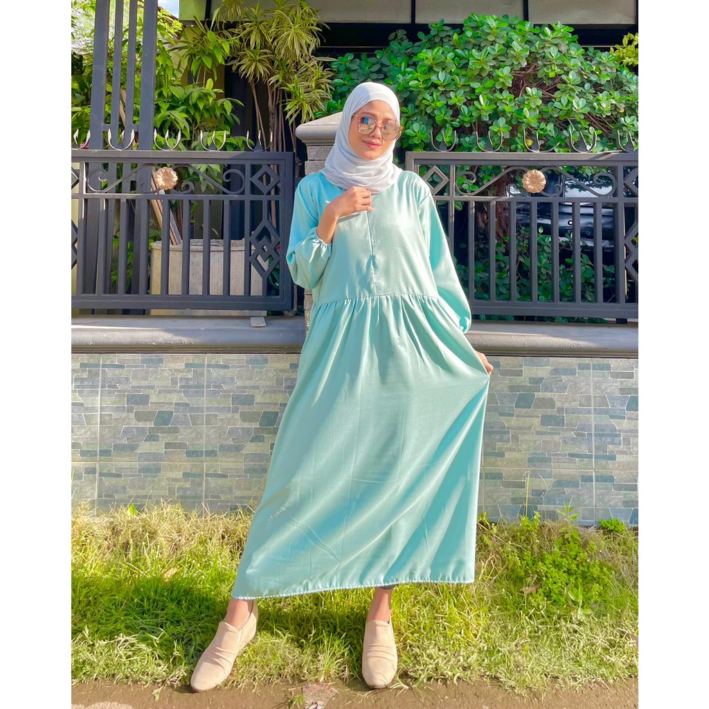 Gamis Midi muslimah kondangan OOTD Hangout Formal Midi Dress