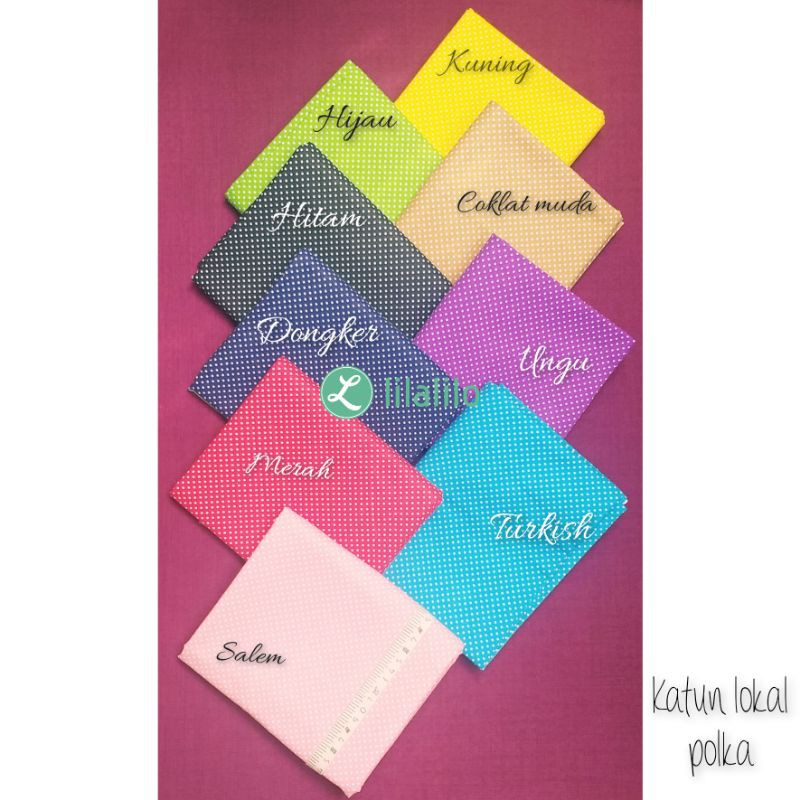 METER KATUN POLKA LOKAL / FULL KATUN / FULL COTTON / LEBAR 120