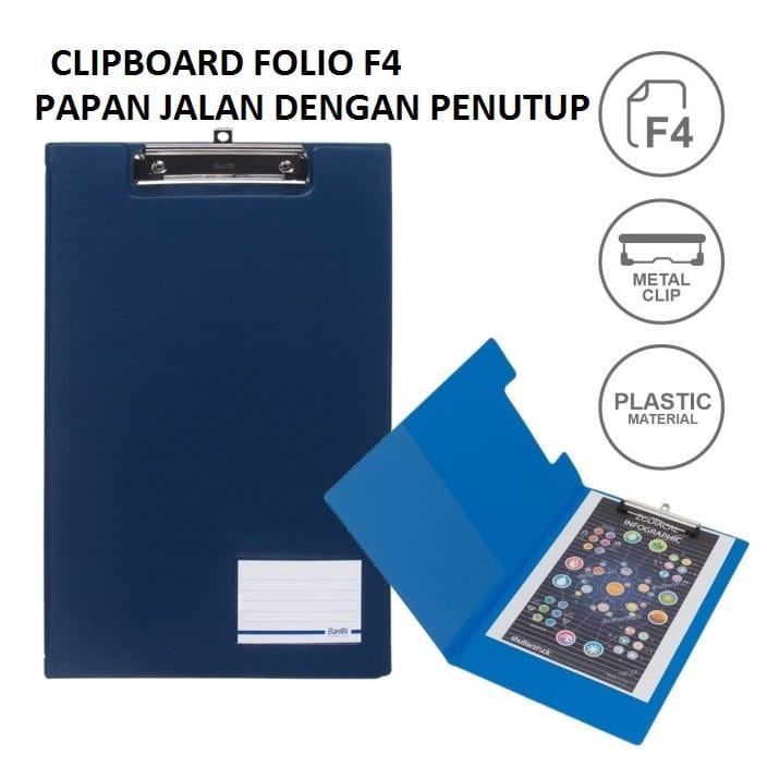 

Bantex Clipboard Papan Jalan Model Cover Penutup Size Folio