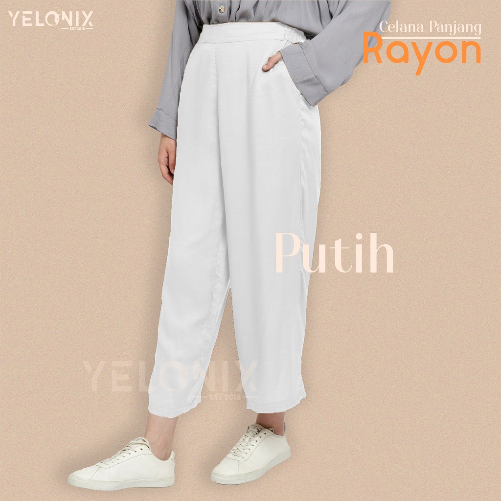 Celana Panjang Kulot HW Rayon Premium Culotte Basic Hightwaist - YELONIX