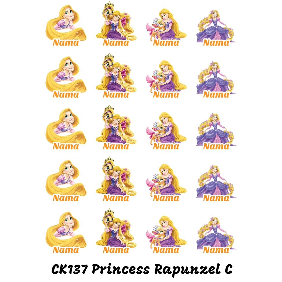 

Sticker Nama Cutting Label Waterproof Tahan Air Rapunzel C (CK137)