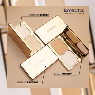 (Free Emas) Lumecolors Bedak padat Compact Powder Two Way Cake Pore Blurring Effect with Oil Control - FAIR