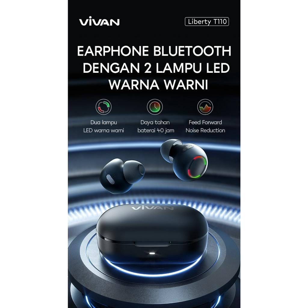 Vivan Liberty T110 Earbuds ENC ANC Bluetooth 5.2 Earphone TWS