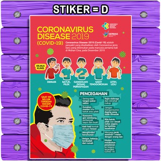 Poster Stiker Himbauan Kesehatan Tentang Virus Corona 