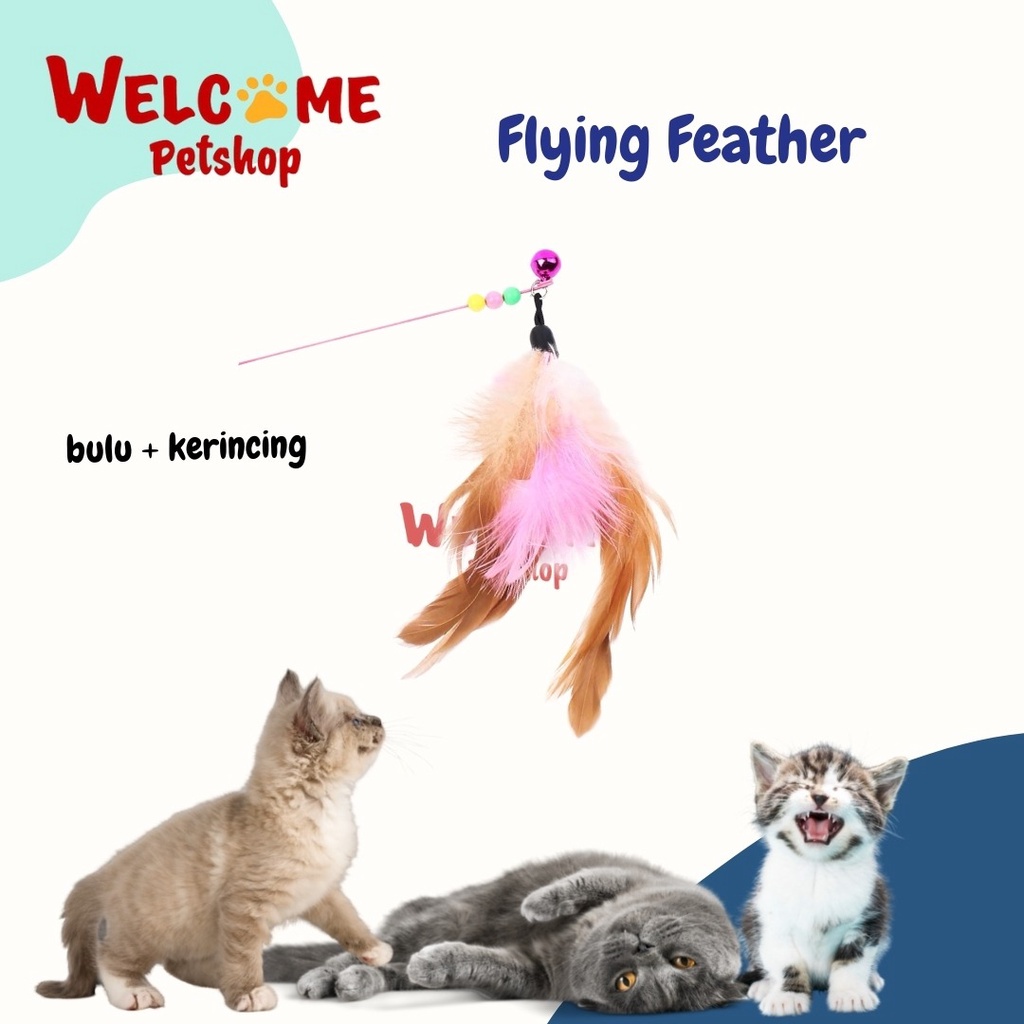 Flying Feather / Mainan Tongkat Kucing / Mainan Bulu Kucing