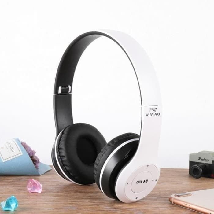 HEADPHONE BLUETOOTH OEM SUPER BASS HEADSET P47 HANDSFREE EARPHONE WIRELESS GROSIR