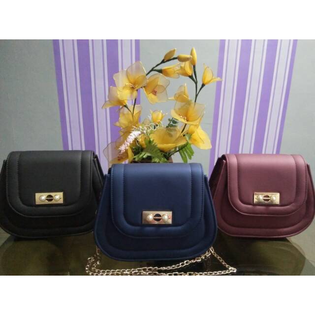 Tas wanita/tas gesper mutiara tali rantai