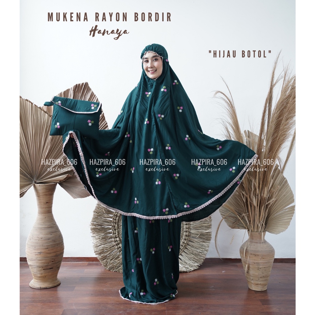 MUKENA DEWASA KATUN RAYON BORDIR HANAYA JUMBO