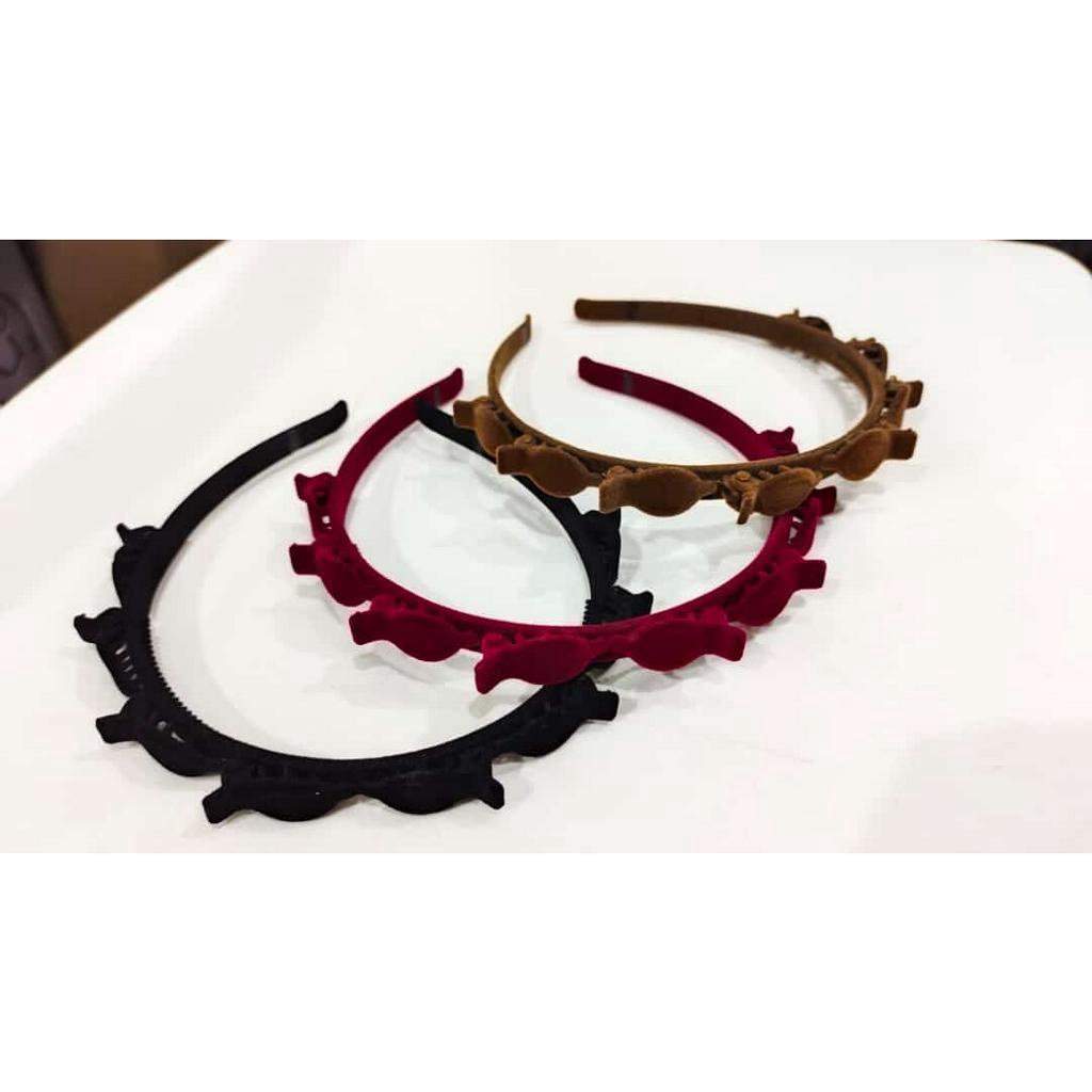 Bando Rambut Wanita 2in1 Jepit Bludru Premium Aksesoris Fashion Wanita Korea HOPYLOVY