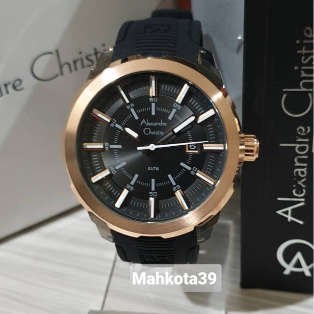 JAM TANGAN ALEXANDRE CHRISTIE AC6553MD BLACK ROSEGOLD