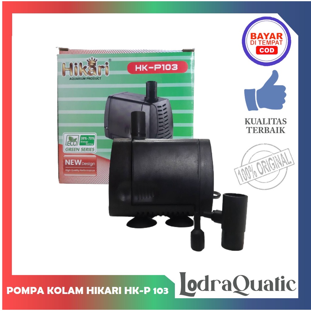 PROMO MURAH HIKARI HK-P 103 POMPA KOLAM IKAN HIKARI HK-P 103 NAIK 1,7 METER POMPA 2000 LITER PER JAM POMPA AIR HIDROPONIK POMPA KOLAM KECIL POMPA AQUARIUM BESAR FILTER AQUARIUM FILTER KOLAM IKAN KOI FILTER POMPA AIR LAUT MARINE