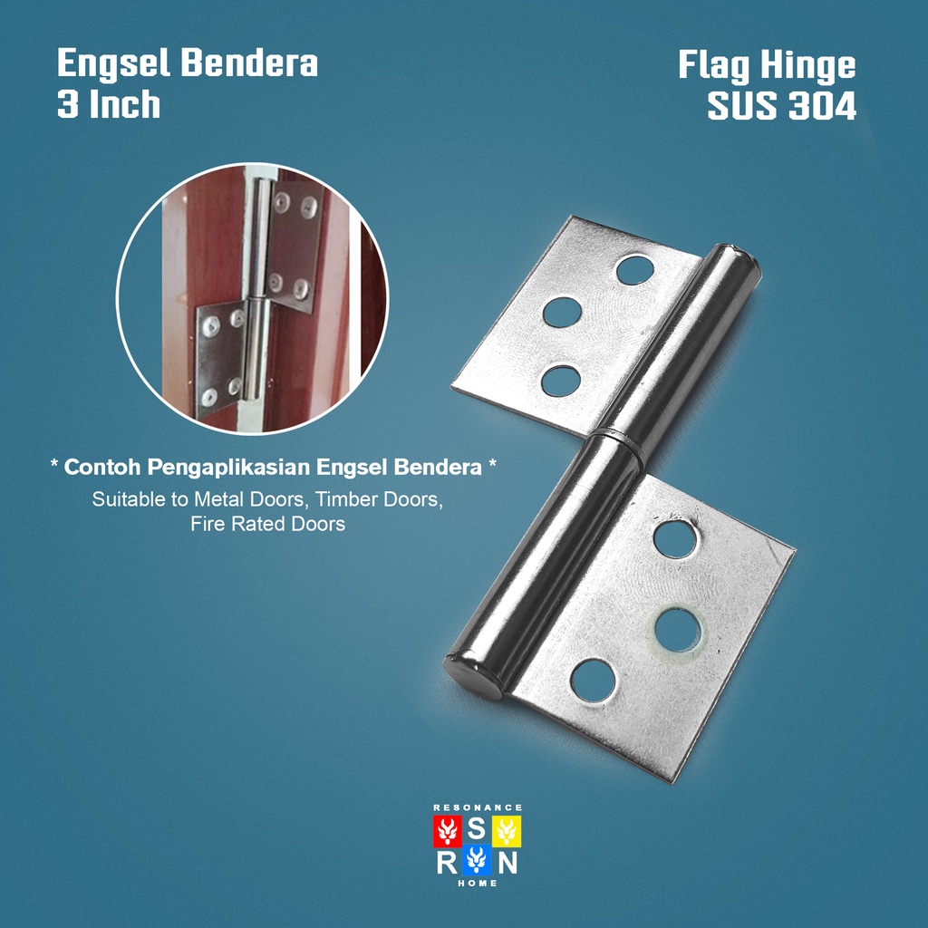 Engsel Pintu Bendera Stainless 3 Inci / Engsel Cabut Resonance Home