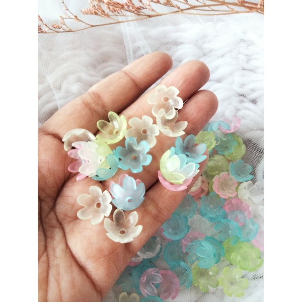 manik akrilik kelopak clasic mini varian jelly dop manik akrilik kelopak bunga kecil manik akrilik d