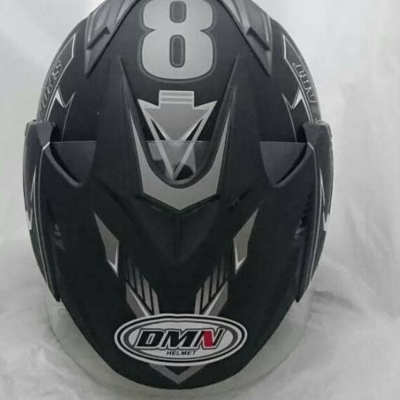 RZN Helm helmet helem motor dewasa 2 kaca Double Visor sni murah Sport Black Doff Abu DMN vs Kyt Ink