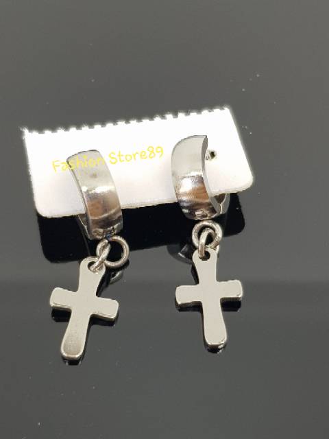 Anting jurai salib / Anting salib gold / anting salib silver / perhiasan Antikarat import salib