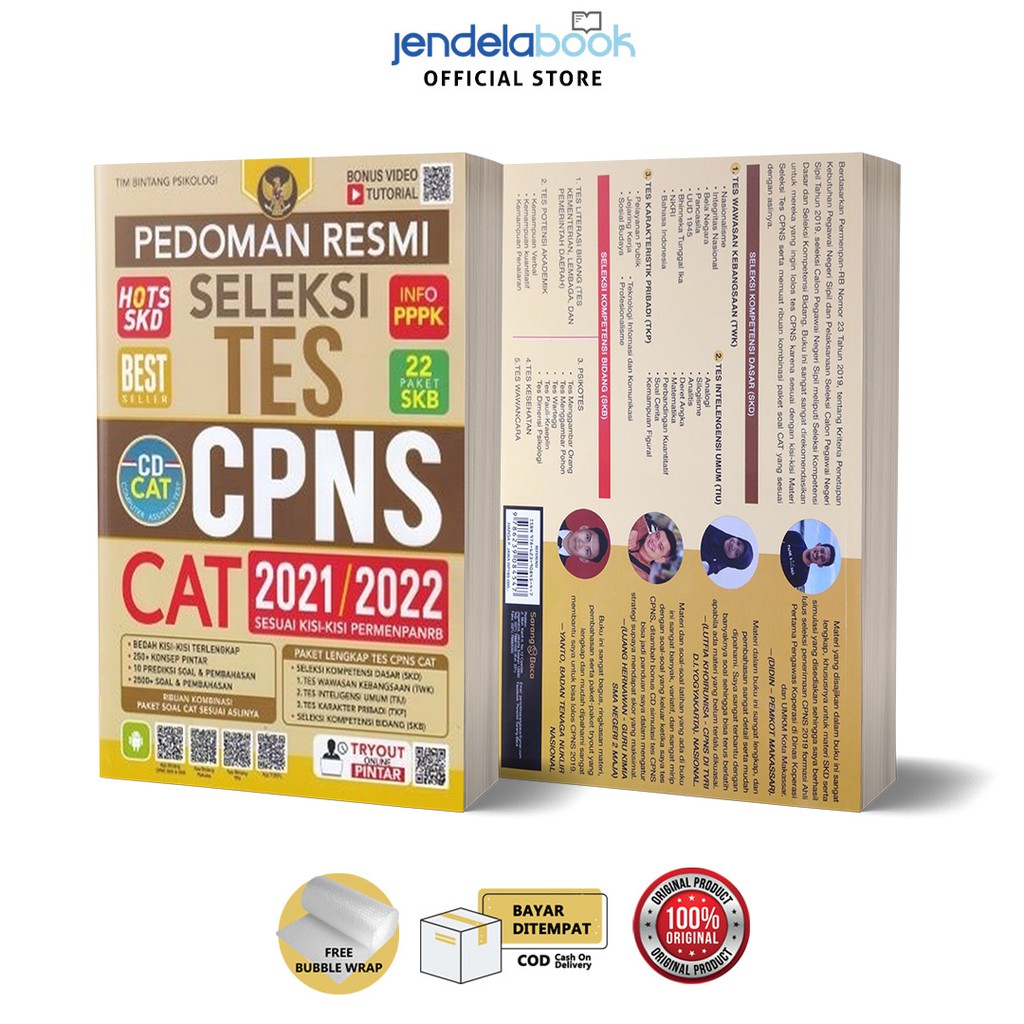 Pedoman Resmi Seleksi Tes Cpns Cat 2021/2022 Free Cd By Tim Bintang Psikologi