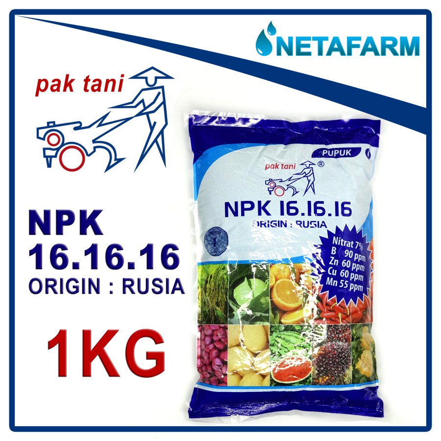 Pupuk NPK PAK TANI Mutiara Biru 16-16-16 Penyubur Tanaman 1 KG