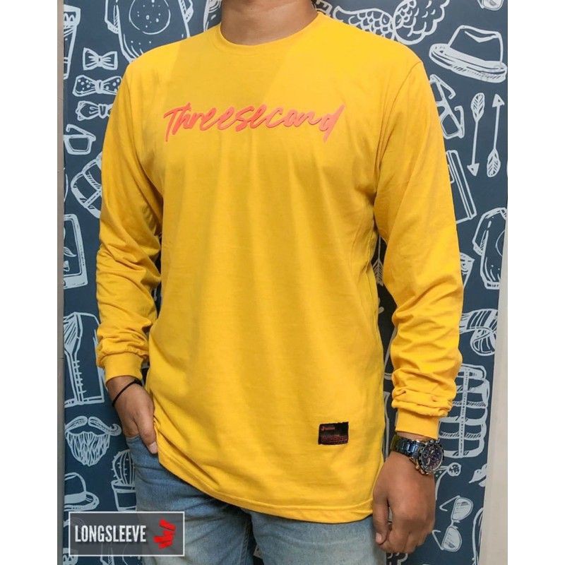 KAOS LENGAN PANJANG COWOK TERBARU KAOS 3SECOND TERMURAH KAOS MODEL TERKINI KAOS MURAH