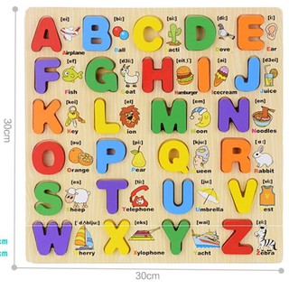 Puzzle Anak ABC Kayu Balok Alphabet / Papan Puzzle Chunky Alfabet