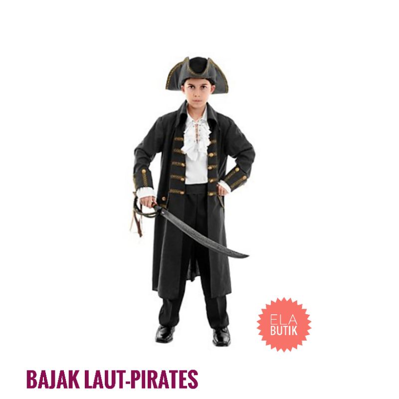 kostum bajak laut anak pirates kostum halloween Jack sparrow pirates of the Caribbean