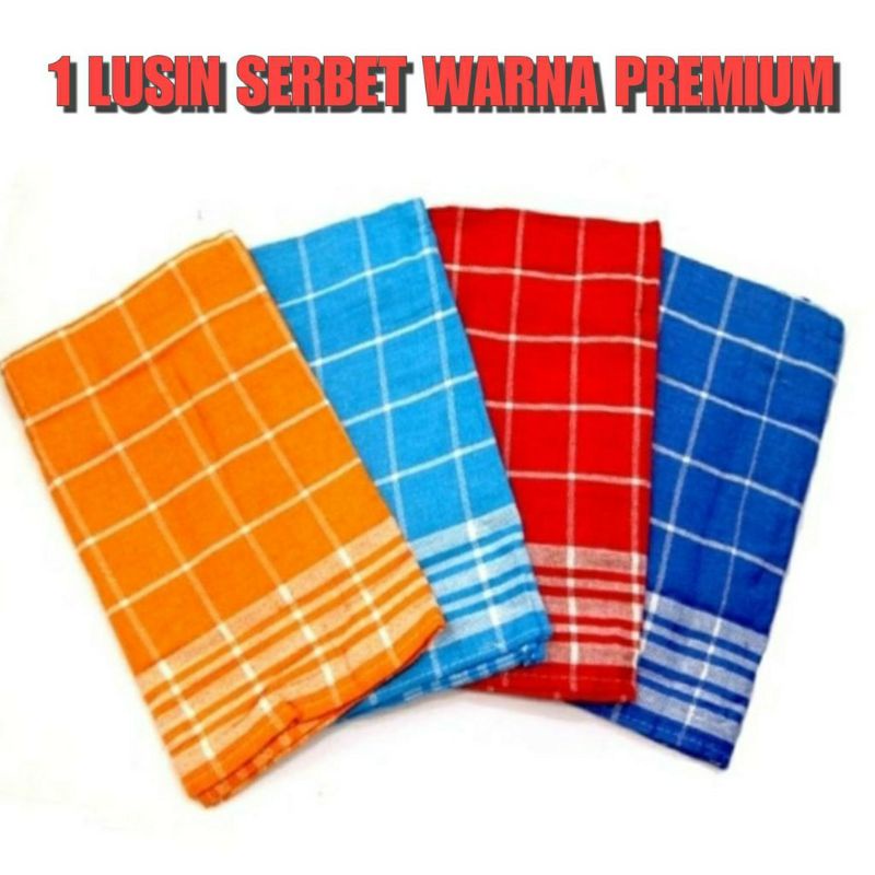 Lap serbet warna 1 lusin (katun)