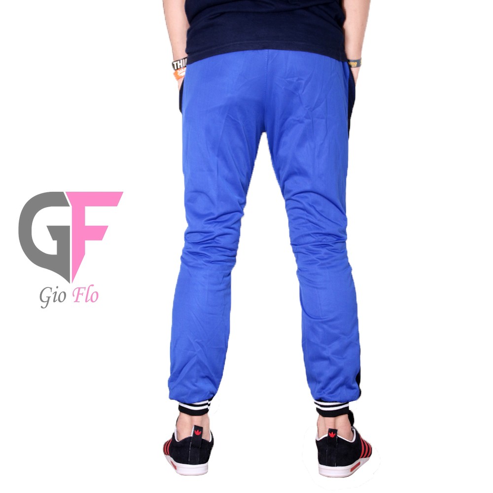 GIOFLO Outfit Pria Celana Panjang Training Casual Sporty Blue / CLN 1150