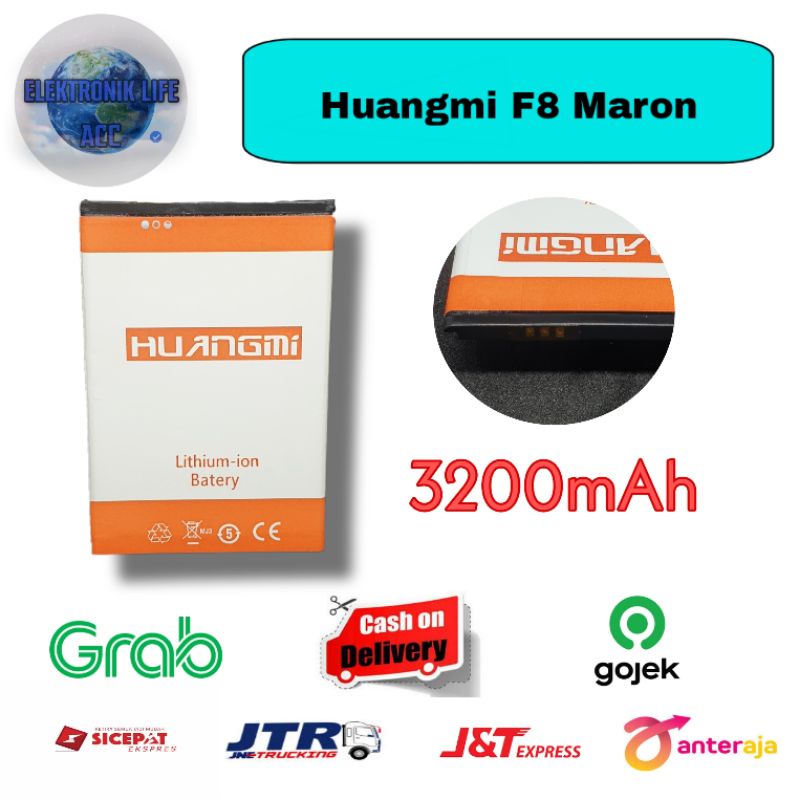 Baterai Huangmi F8 Maron Original Battery Batre Batrai Batt