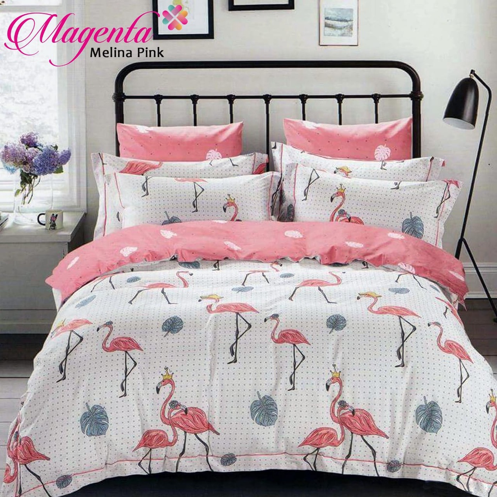 Sprei Anti Geser Katun Premium Kualitas No 1 Shopee Motif  FLAMINGO ANGSA ANAK Ukuran 120 160 180x200