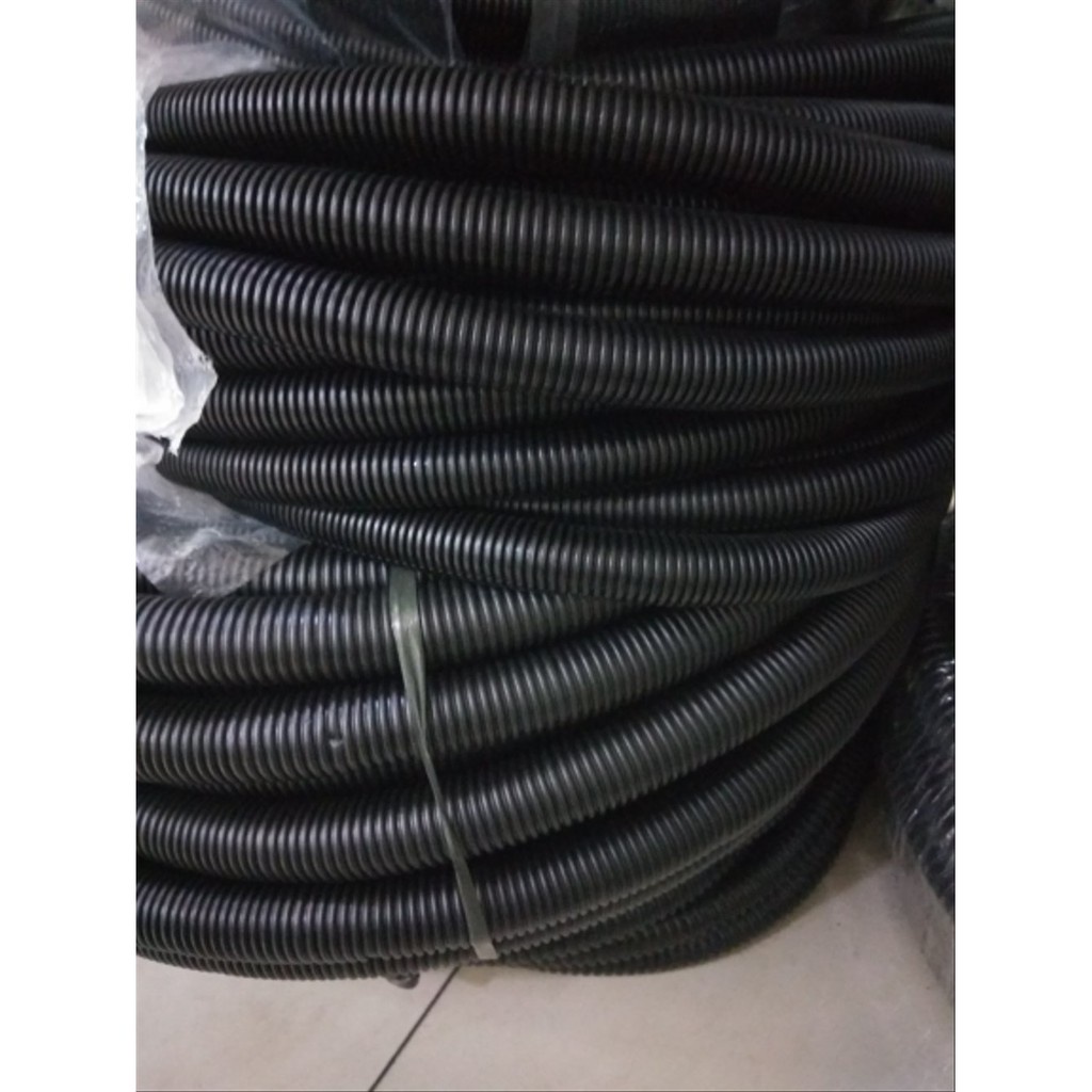 Flexible Pipa Conduit 20MM Selang Listrik HITAM / PUTIH Selang Pembuangan AC Per Meter