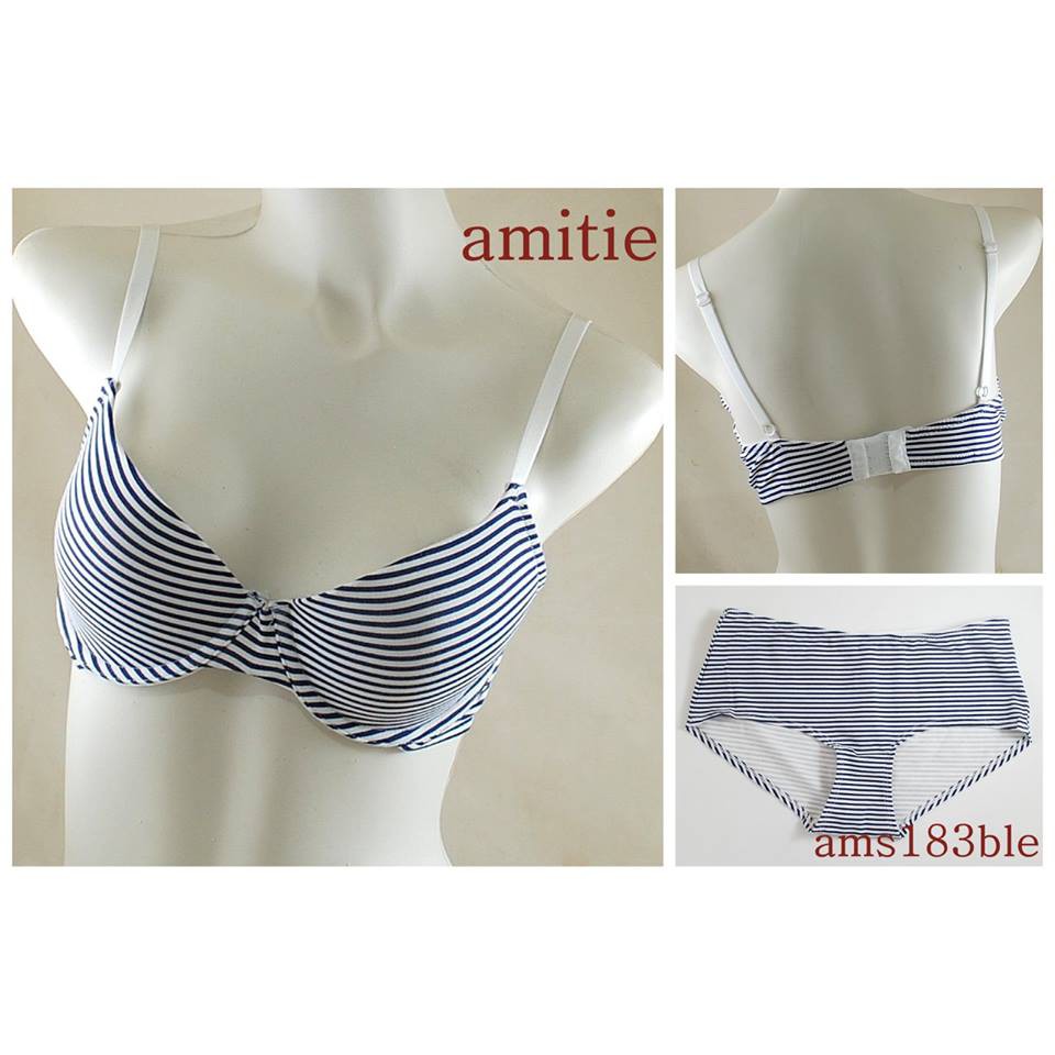 Amitie Bra Set Bahan Katun Full Cup
