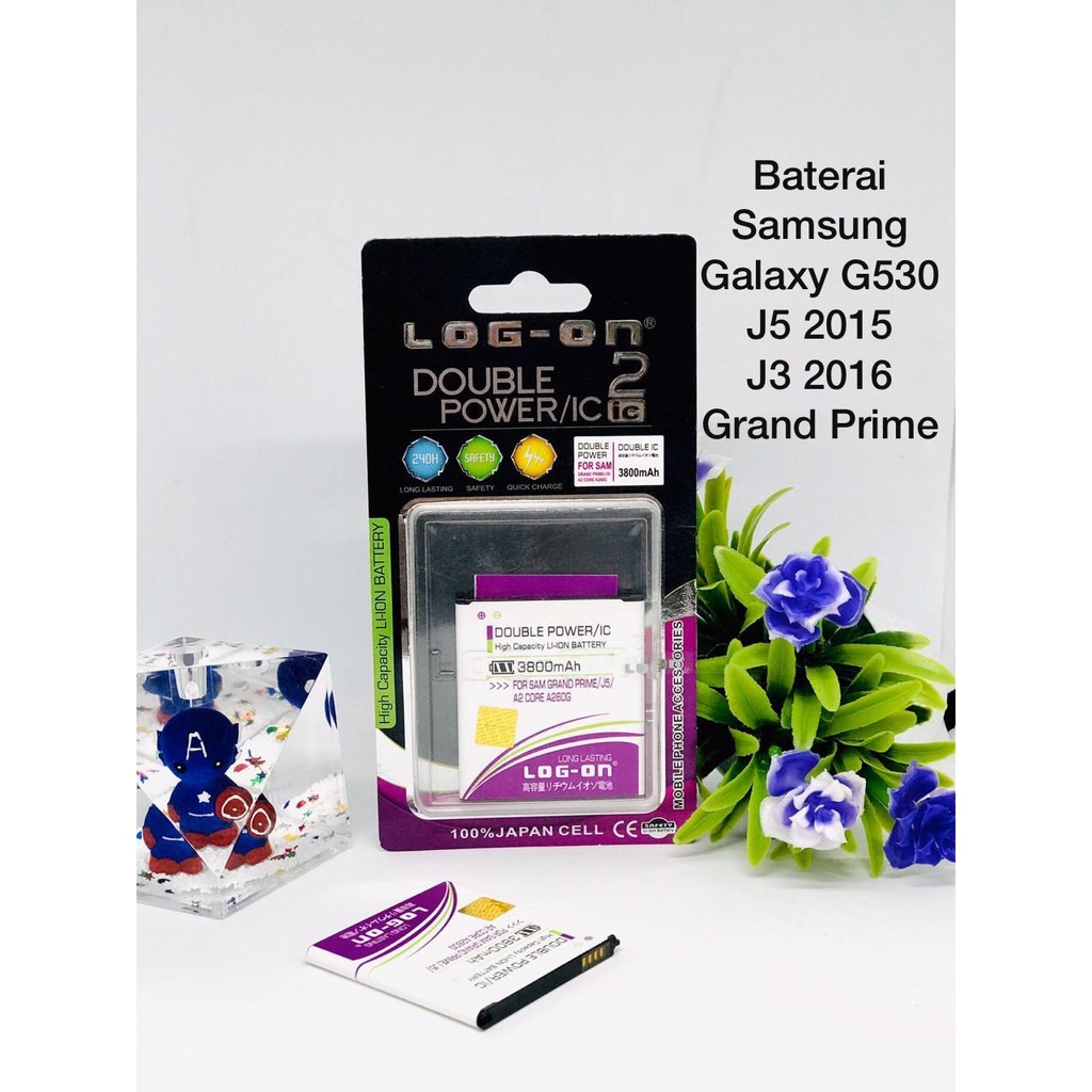 Baterai Double Power Log-On Logon Samsung Galaxy Grand Prime G530 / j2prime / j5 2016 &amp; vizz g530