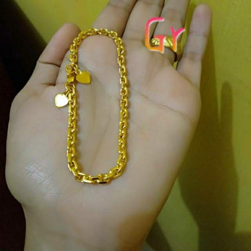 gelang rantai nori lapis emas 10 grm