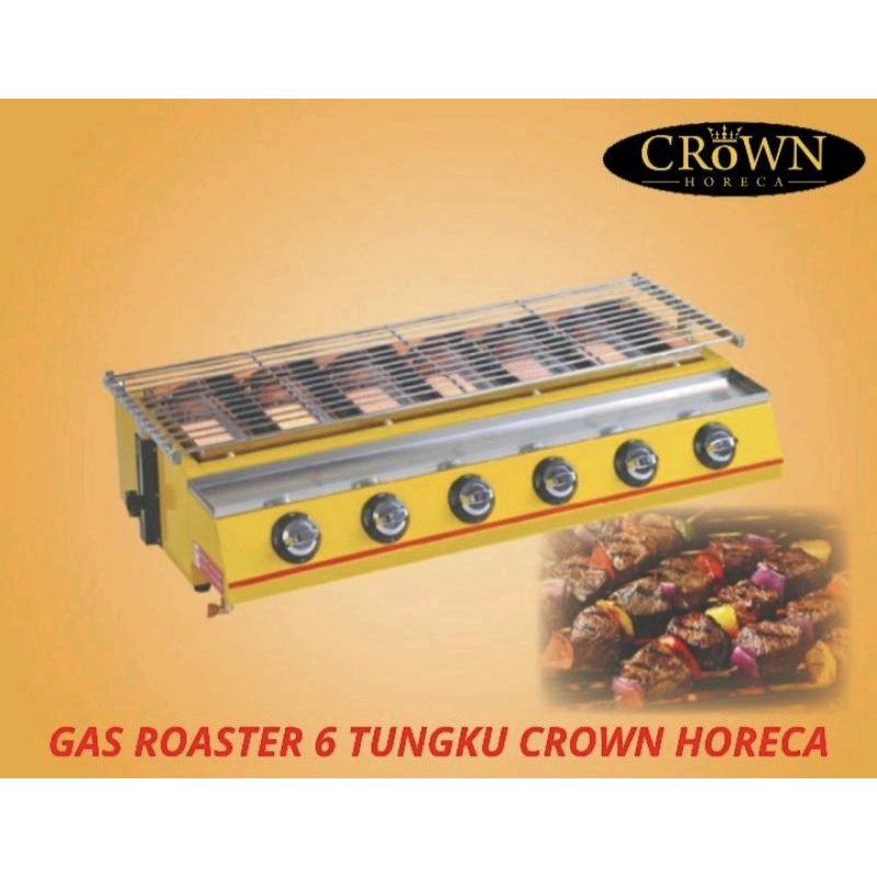 Gas Roaster 6 Tungku CROWN HORECA