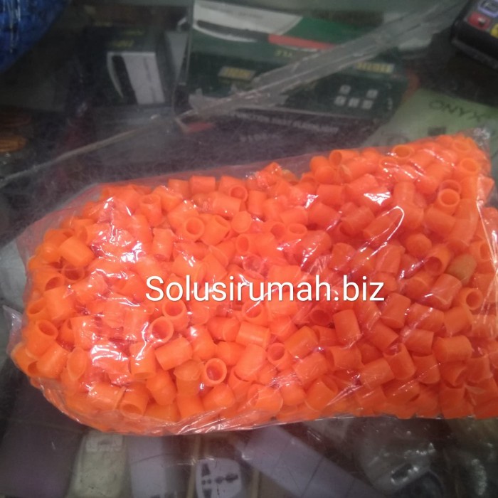 KAKI KARET BULAT 9MM(3/8&quot;)*T14MM ORANGE MASUK LUAR PIPA SS GELAS /1bij