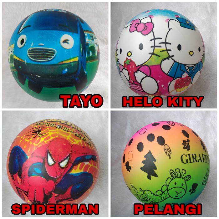 Bola karet karakter - mainan bola anak