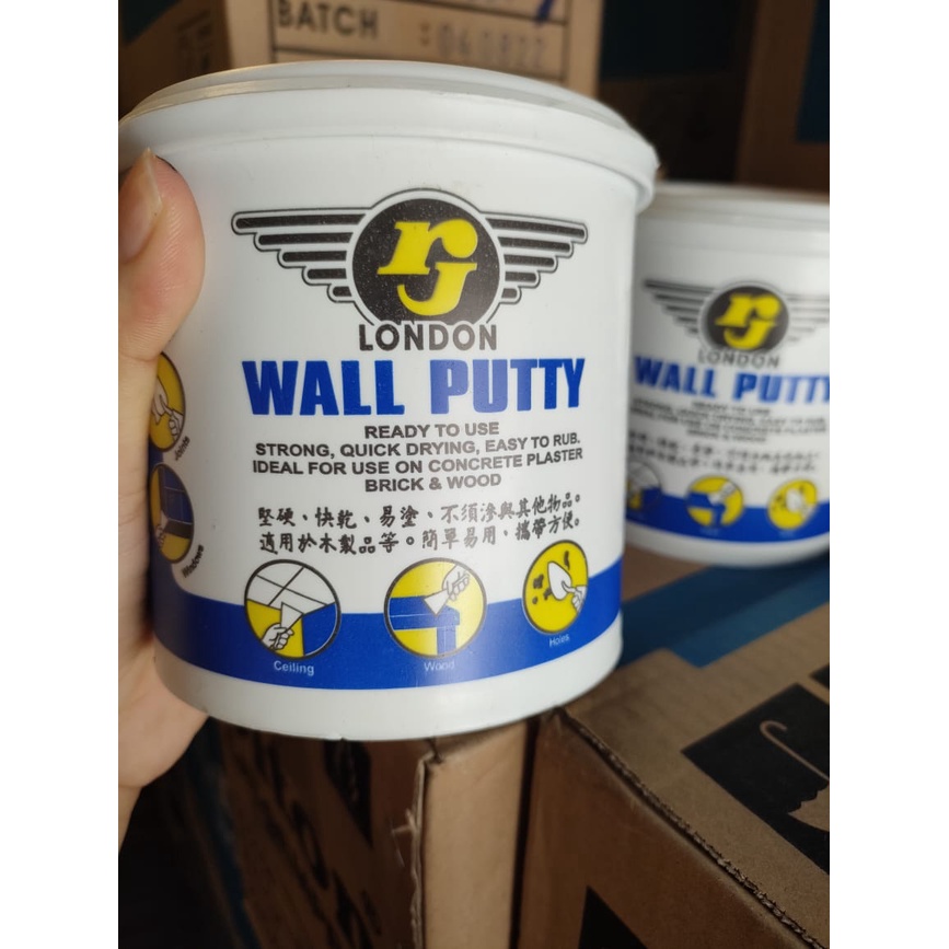 RJ wall putty 1kg 1000gr Dempul Tembok Plamir Tembok Dempul Kayu Dempul Asbes gypsum bata GRC 1kg rj london