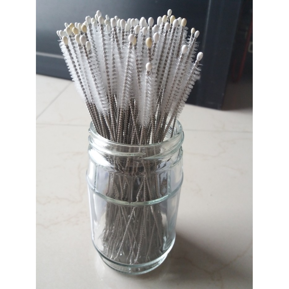 SIKAT PEMBERSIH SPUIT NOZZLE SEDOTAN STAINLESS STEEL BRUSH STRAW CHEF TIP BRUSH DAPUR BAKE CHEF DECO