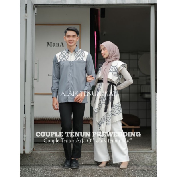 (READY STOK ) COUPLE BAJU TENUN ARFA 01 - KEMEJA TENUN - DRESS TENUN