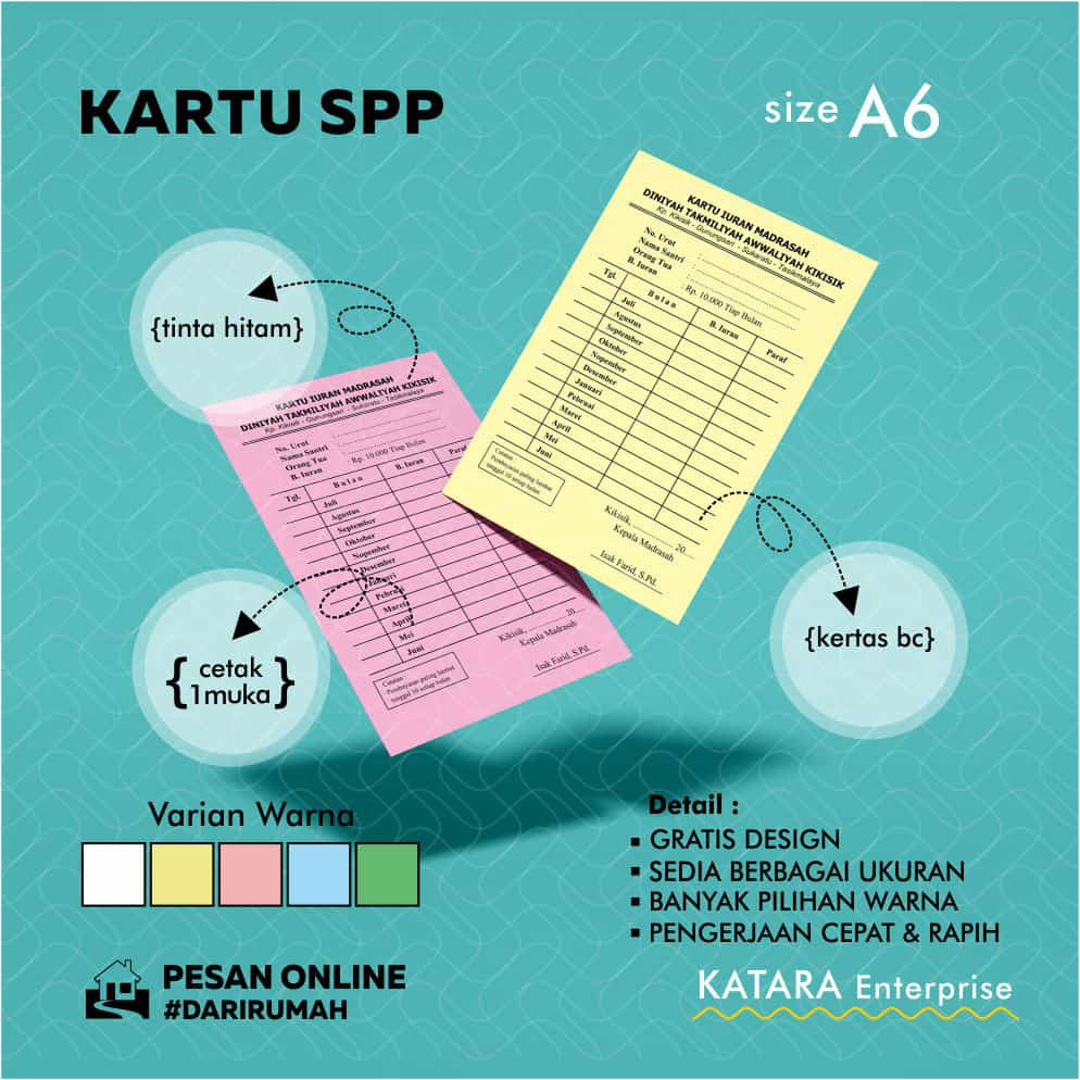 

KARTU IURAN, KARTU SPP DAN KARTU CUSTOM BAHAN BC