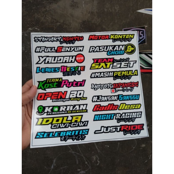 Jual Stiker Pack Kata Kata Racing Viral Stiker Helm Stiker Motor Stiker Racing Stiker