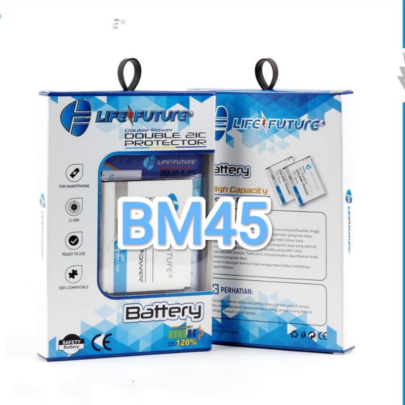 BATRE LF LIFE FUTURE BM45 BM 45 BATERE XIAOMI REDMI NOTE 2 BATTERY NOTE2  ORY 99 BRAIN DOUBLE POWER