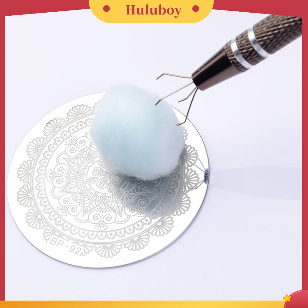 Huluboy Huluboy♡ Set Alat Penjepit Kapas Pembersih Template Stempel Nail Art Manicure