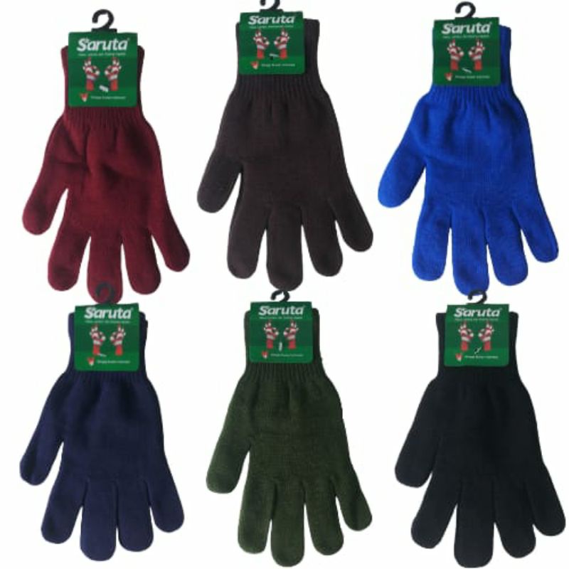 (gloves best wecan) sarung tangan rajut polos dan salur/Sarung tangan berkendara pria wanita