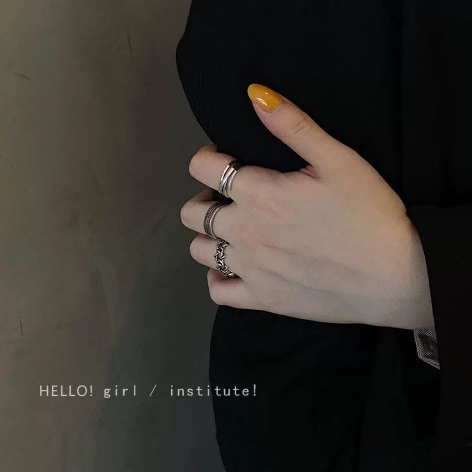 3pcs / Set Cincin Model Terbuka Gaya Vintage Roma Hip Hop Untuk Wanita