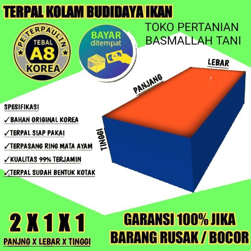 terpal kolam ukuran 2x1x1 type ketebelan A8 dan A12 bisa bayar cod