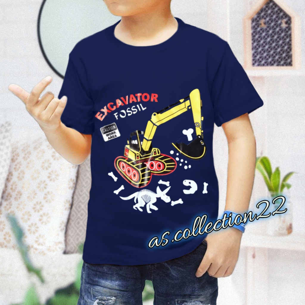 #EXCAVATOR/KAOS ANAK LAKI LAKI MOTIF EXCAVATOR// USIA 1-12 TAHUN