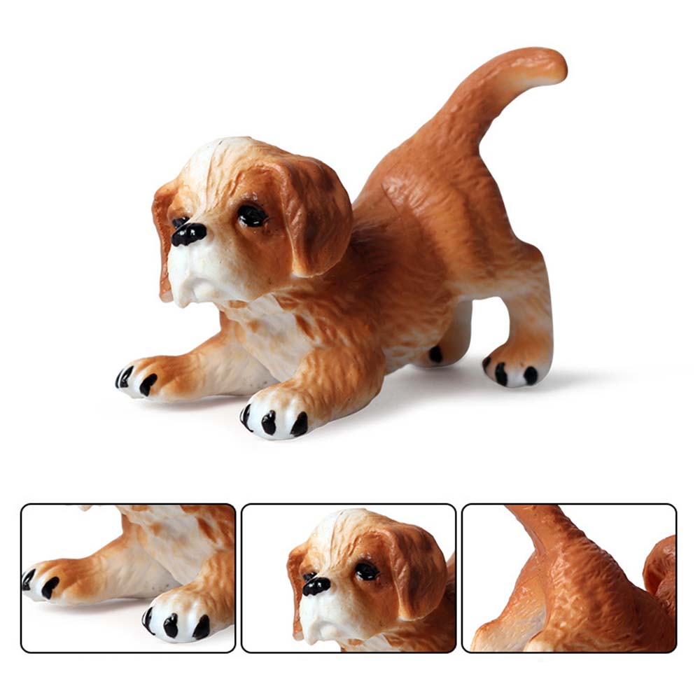 REBUY Mini Animal Model Kids Toys Ornaments Miniature Gift Craft Farm Pug Dog Hound Decoration Figurines