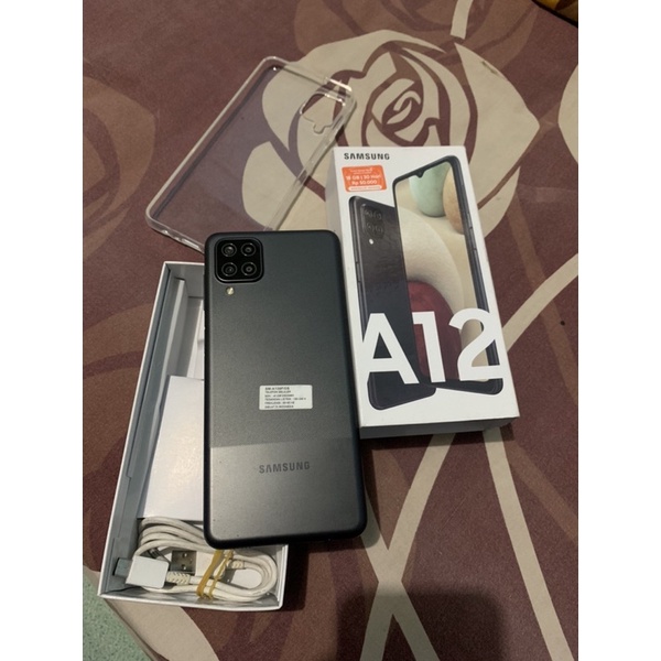 SECOND SEKEN SAMSUNG GALAXY A12 4/128 BLACK LENGKAP